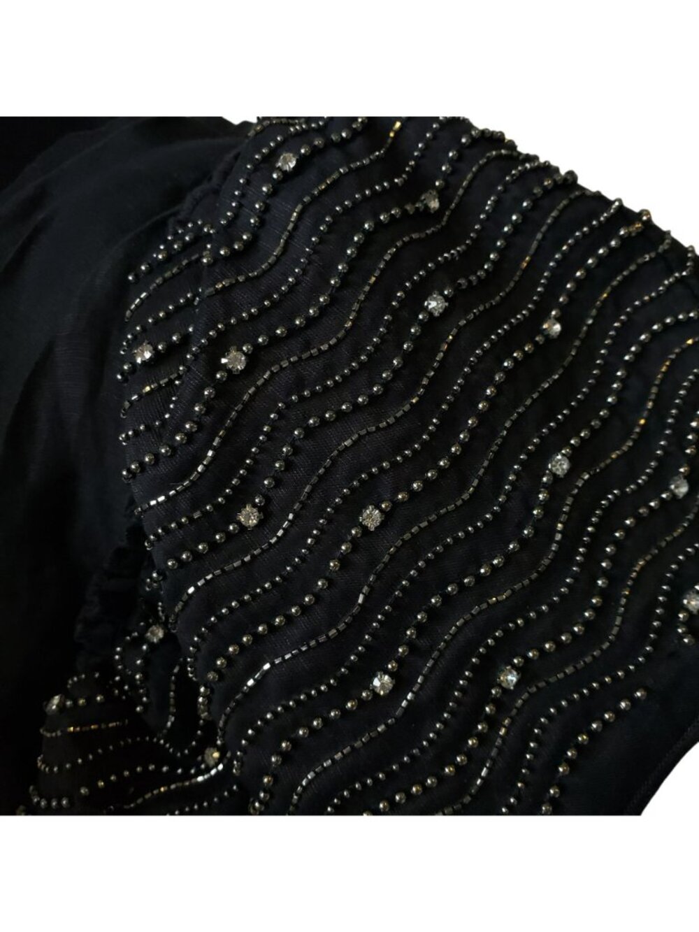 Aje $1498 Black Crystal Ruffle One Shoulder Mini Dress Cocktail Wedding Guest - Picture 9 of 16